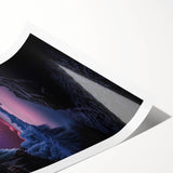 Vibrant rolled print showcasing a stunning cave landscape with rich colors and intricate details, elegantly packaged in a durable cardboard tube for safe delivery.