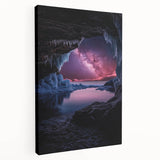 Stretched canvas artwork depicting vibrant landscapes and intricate cave formations, showcasing rich colors and textures, perfect for enhancing interior decor.