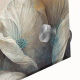 Elegant Floral Living Room Wall Art – Teal & Gold Canvas Print