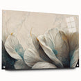 Elegant Floral Living Room Wall Art – Teal & Gold Canvas Print