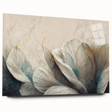 Elegant Floral Living Room Wall Art – Teal & Gold Canvas Print