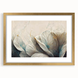 Elegant Floral Living Room Wall Art – Teal & Gold Canvas Print