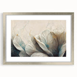 Elegant Floral Living Room Wall Art – Teal & Gold Canvas Print