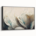 Elegant Floral Living Room Wall Art – Teal & Gold Canvas Print