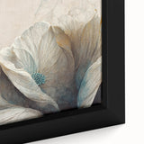 Elegant Floral Living Room Wall Art – Teal & Gold Canvas Print