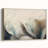 Elegant Floral Living Room Wall Art – Teal & Gold Canvas Print