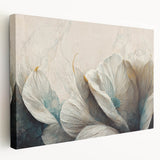 Elegant Floral Living Room Wall Art – Teal & Gold Canvas Print