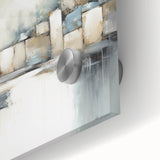 Abstract architecture wall art print in vibrant colors, showcasing intricate geometric designs and textures on acrylic glass, ideal for modern home decor.