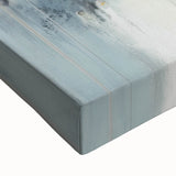 Close-up of abstract architecture wall art on stretched canvas, showcasing intricate geometric patterns in muted tones, perfect for modern decor.