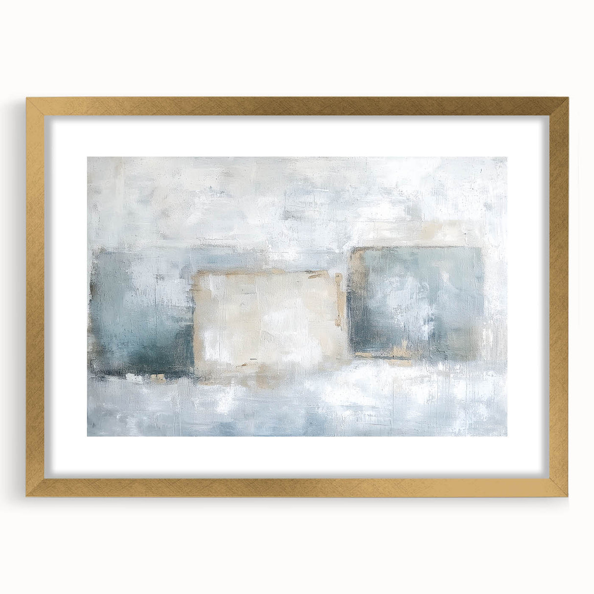 Abstract geometric frame in gold, showcasing a modern design with a mat finish, perfect for stylish home decor or as a gallery display piece. Ideal for contemporary interiors.