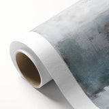 Abstract geometric rolled canvas art with vibrant colors and intricate shapes, elegantly packaged in a protective cardboard tube, perfect for modern home decor.