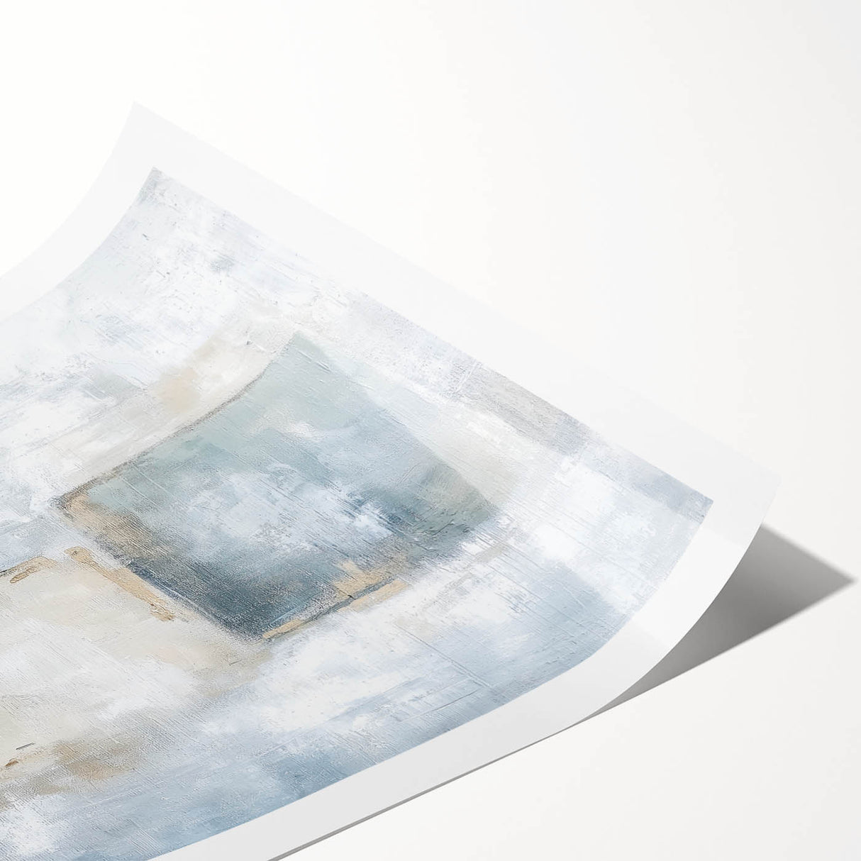 Abstract geometric rolled print showcasing vibrant colors and intricate patterns, elegantly packaged in a protective cardboard tube, perfect for modern decor.