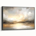 Framed black side view of an abstract landscape wall art piece, showcasing vibrant colors and intricate textures, perfect for modern home decor.