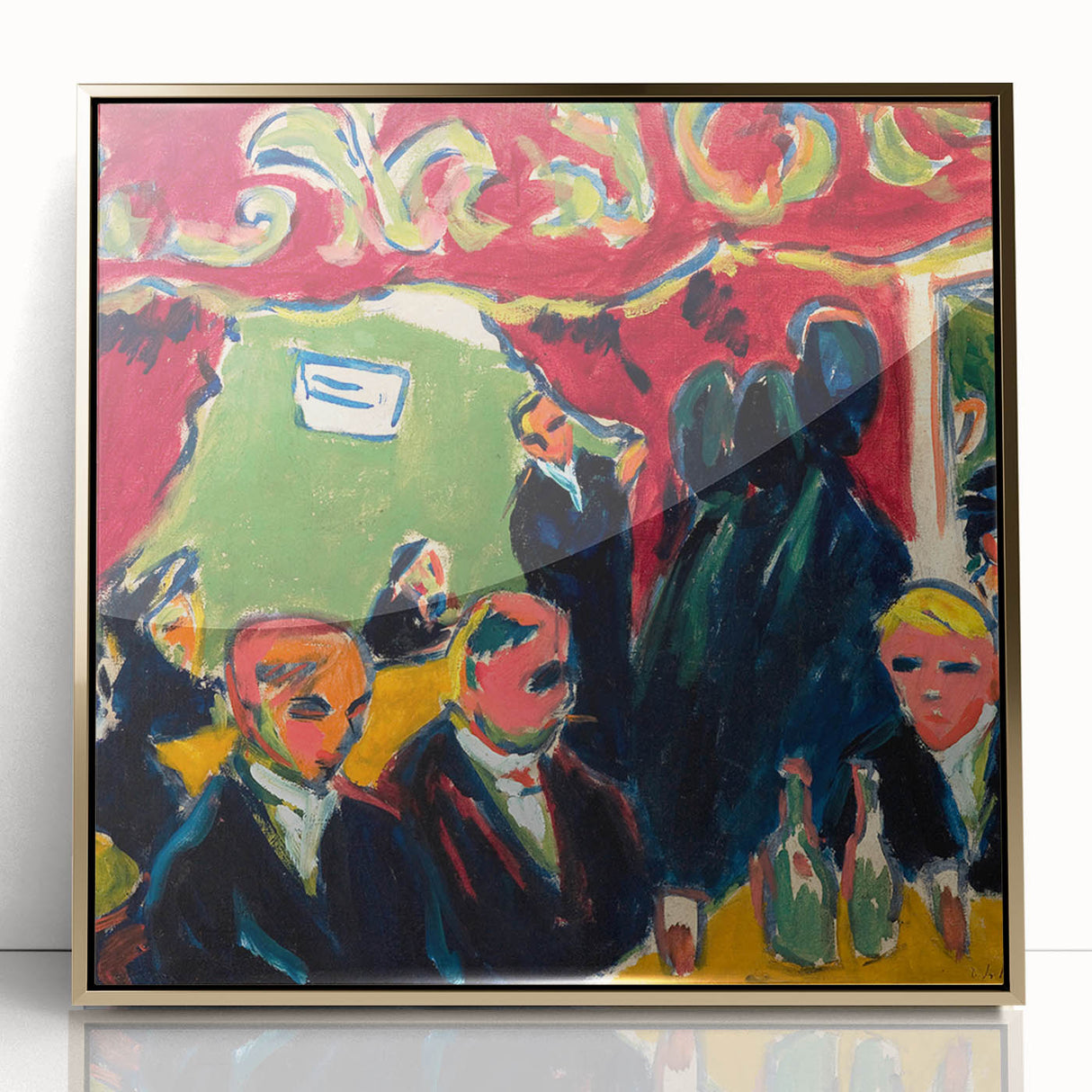 Expressionist Art: Tavern by Kirchner Vibrant Canvas Print