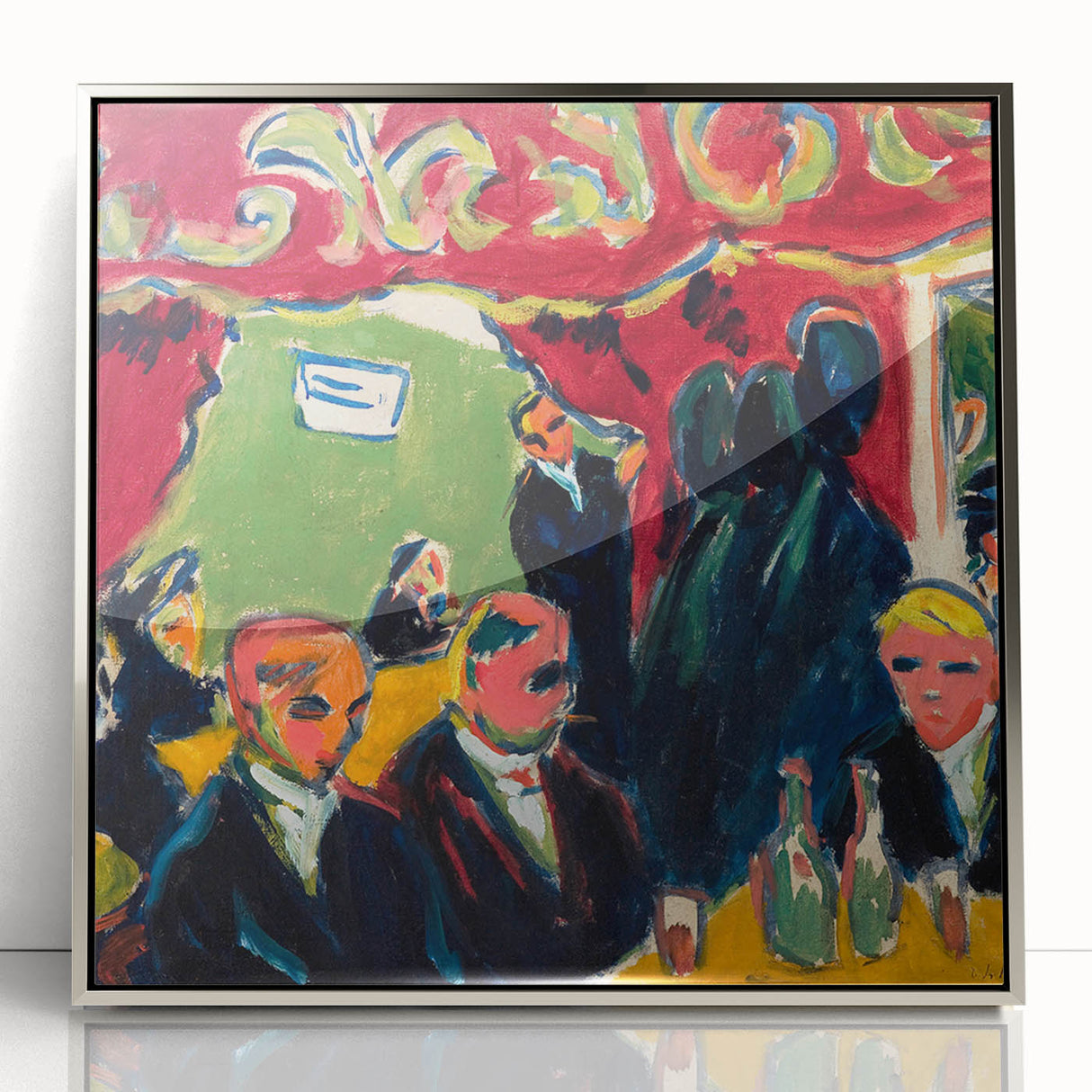 Expressionist Art: Tavern by Kirchner Vibrant Canvas Print