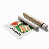 Extra large rolled print featuring an array of floral art in soft pastel shades.