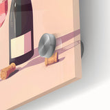 Large abstract wall art in mid-century modernist style, featuring vibrant, overlapping geometric shapes on acrylic glass.