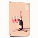 Large abstract wall art on acrylic glass featuring swirling blue and white patterns, ideal for dining room decor.