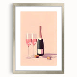 Textured abstract art print featuring swirling blue and gray patterns, framed in silver, ideal for bedroom wall decor.