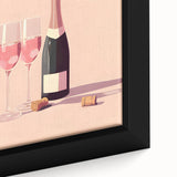 Extra large black wall art featuring colorful, textured food and drink motifs on a framed canvas.