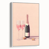 Vintage poster art of colorful cocktails on a black background, framed canvas, suitable for living room.