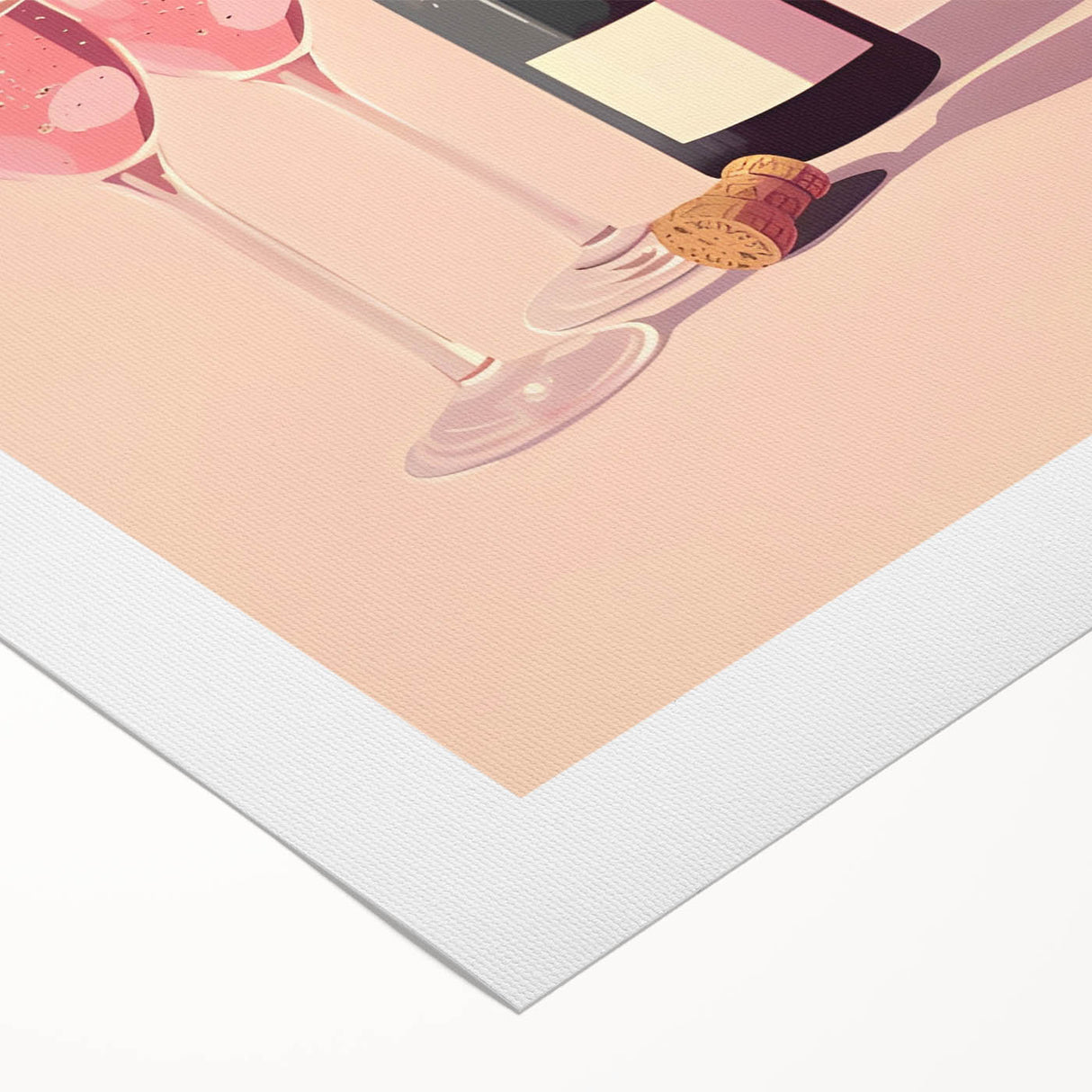 Art deco poster featuring a stylized cocktail glass, in bold black and golden tones, printed on rolled canvas.