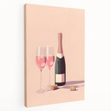 Large stretched canvas featuring a colorful illustration of various fruits and beverages, ideal for kitchen wall art.