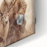 Elegant Holiday Wall Art-Santa with Reindeer Holiday Decor Print