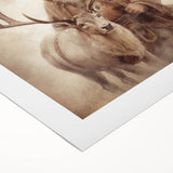 Elegant Holiday Wall Art-Santa with Reindeer Holiday Decor Print