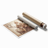 Elegant Holiday Wall Art-Santa with Reindeer Holiday Decor Print