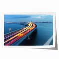Landscape print of a modern bridge, showcasing intricate architectural details and vibrant colors, rolled and ready for display or framing. Ideal for home decor enthusiasts.