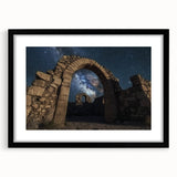 Landscape view of a black-framed canyon artwork with a white mat, showcasing vibrant colors and intricate details, ideal for modern home decor.