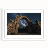 Landscape art print depicting vibrant canyons framed in a sleek white mat, capturing the stunning natural colors and textures, ideal for enhancing home decor.