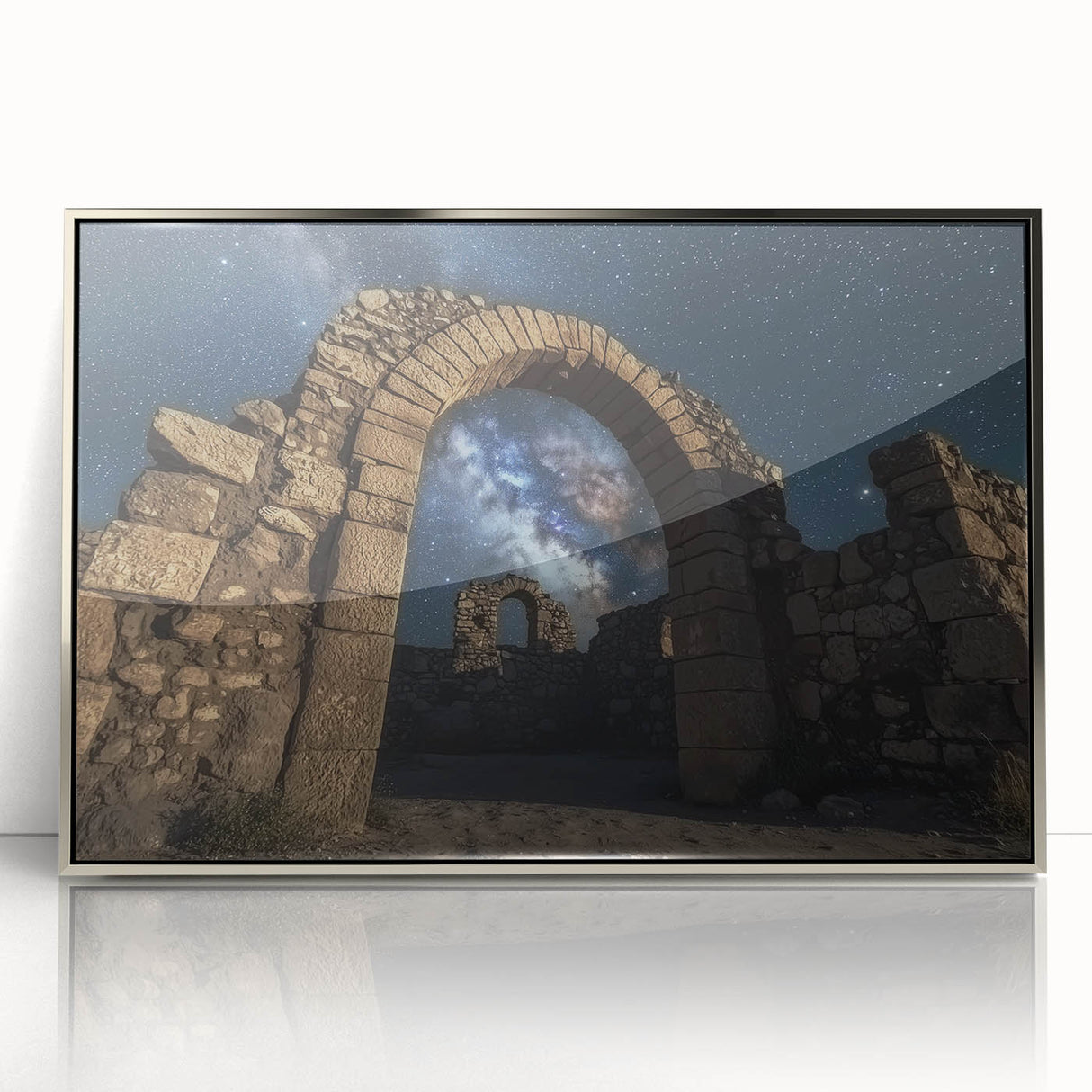 Framed acrylic artwork depicting a vibrant landscape of canyons with rich colors and intricate details, perfect for enhancing modern home decor.