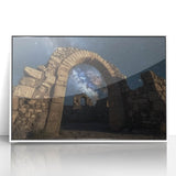 Framed acrylic artwork depicting a serene landscape with canyons, showcasing vibrant colors and intricate details, perfect for home decor and aesthetic enhancement.