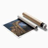 Stunning landscape print showcasing vibrant canyons in rich earthy tones, rolled for easy transport and framed display, perfect for enhancing home decor.