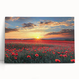 Stretched canvas artwork showcasing a serene landscape of rolling fields under a vibrant blue sky, perfect for adding a tranquil touch to any room decor.