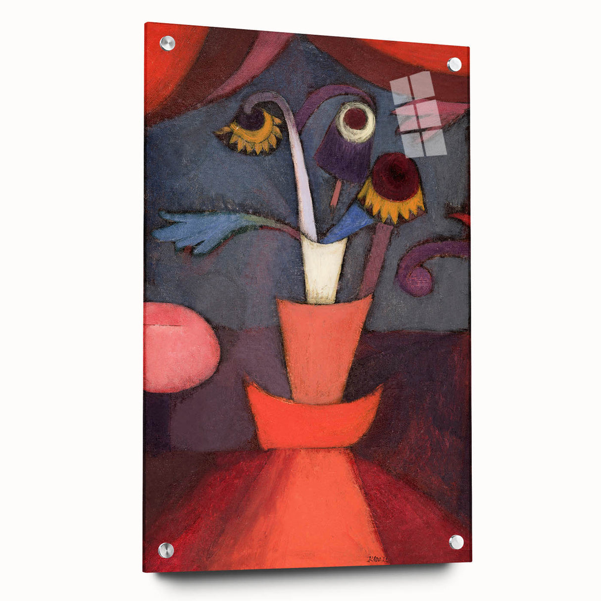 Modern Wall Art: Paul Klee’s Abstract Autumn Flowers in Bold Hues