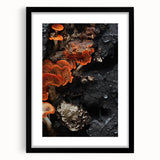 Extra large abstract art print featuring vibrant, textured swirls of color, framed with a mat, ideal for living room decor.