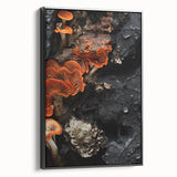 Black and white landscape art painting on framed canvas, featuring natural close-ups, ideal for bedroom wall decor.