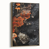 Framed canvas wall art featuring a vintage-style black landscape painting, ideal for bedroom ambiance.