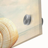 Large abstract wall art featuring close-up nature elements in vibrant green and brown tones on acrylic glass.