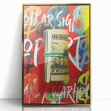 Bold Pop Art Wall Art - Dollar Sign Canvas with Red and Yellow