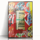 Bold Pop Art Wall Art - Dollar Sign Canvas with Red and Yellow