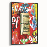 Bold Pop Art Wall Art - Dollar Sign Canvas with Red and Yellow