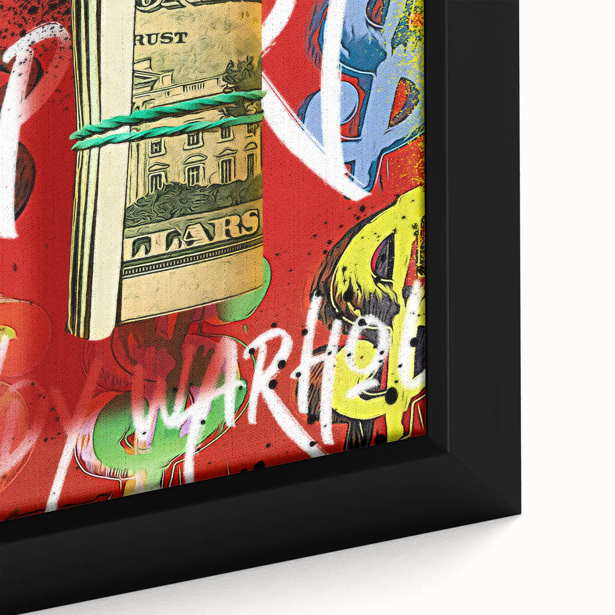 Bold Pop Art Wall Art - Dollar Sign Canvas with Red and Yellow