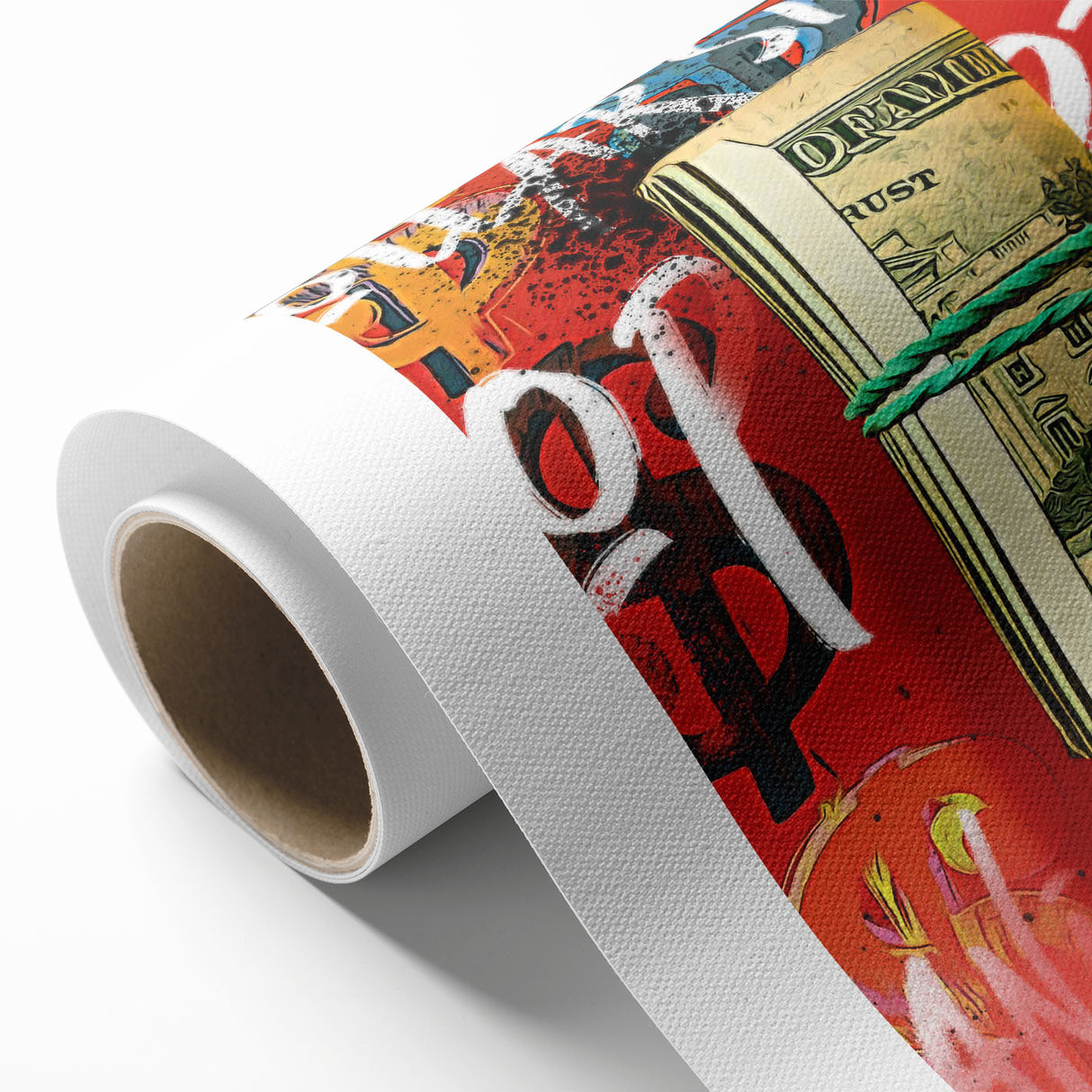 Bold Pop Art Wall Art - Dollar Sign Canvas with Red and Yellow