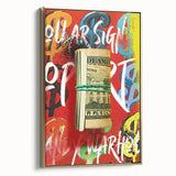 Bold Pop Art Wall Art - Dollar Sign Canvas with Red and Yellow