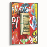 Bold Pop Art Wall Art - Dollar Sign Canvas with Red and Yellow