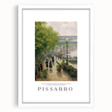 Abstract art print featuring swirling blue and white patterns, framed in white.